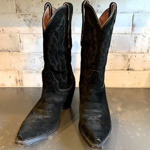 Dan Post Black Suede women’s cowboy boots,